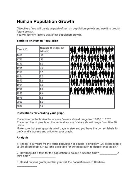 8.1 trends in human population growth worksheet answers
